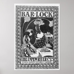Werbung für Bar-Lock-Schreibmaschinen, c.1895 Poster
