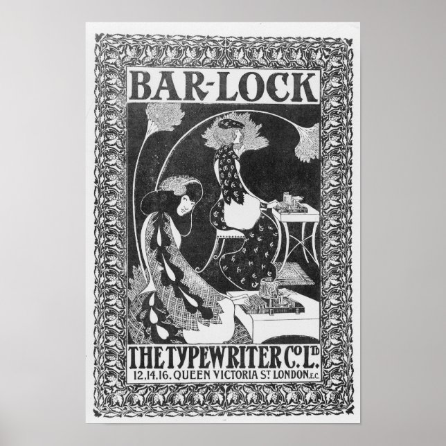 Werbung für Bar-Lock-Schreibmaschinen, c.1895 Poster (Vorne)