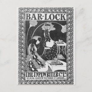 Werbung für Bar-Lock-Schreibmaschinen, c.1895 Postkarte