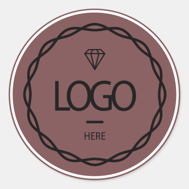 Werbung für benutzerdefinierte Logo-Braune Rahmen- Runder Aufkleber (Vorderseite)