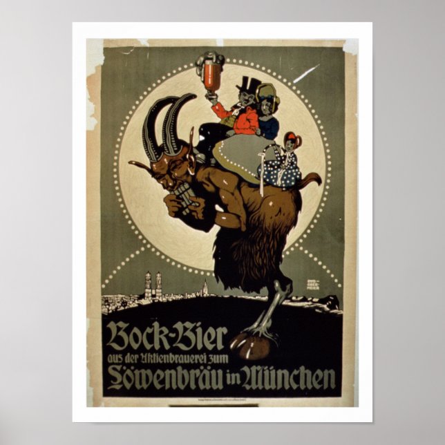 Werbung für 'Bock Beer von Lowenbrau Brewer Poster (Vorne)