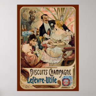 Werbung für Champagner-Biscuits Poster