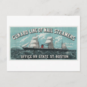 Werbung für Cunard Line-Mail-Dampfgeräte Vintag Postkarte