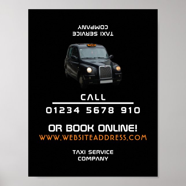 Werbung für das Black Taxi Cab Poster (Vorne)