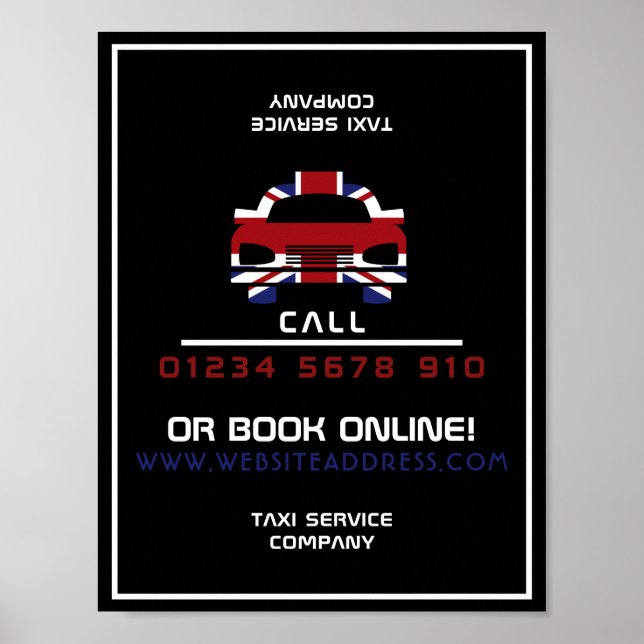 Werbung für das Cab-Logo "British Flag Taxi" Poster (Vorne)