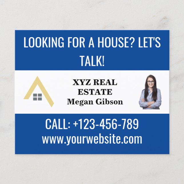 Werbung für das Logo "Custom Blue White Real Anwes Flyer (Vorne)