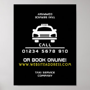 Werbung für das White Taxi Cab-Logo Poster