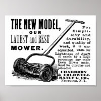 Werbung für den Vintagen Rasenmäher