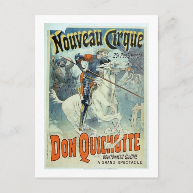 Werbung für "Don Quixote, New Circus", Pferd Postkarte (Vorderseite)
