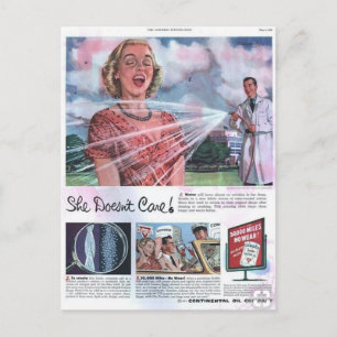 Werbung für eine leicht offensive Vintage Stoffbeh Postkarte