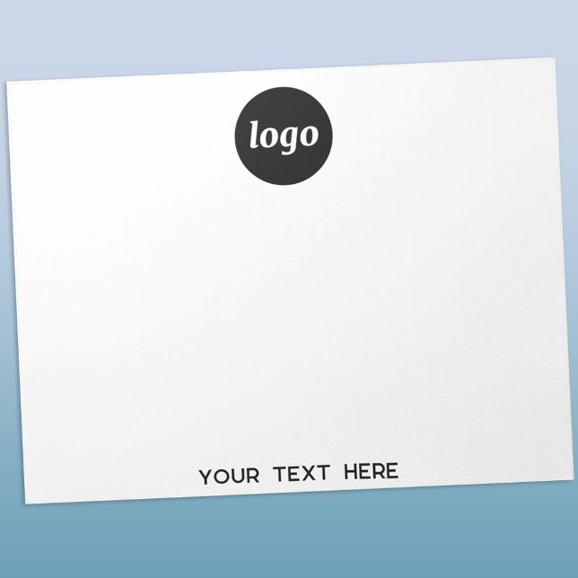 Werbung für einfache Logotexte Notizblock (Simple logo with custom text business branding promotional notepad)