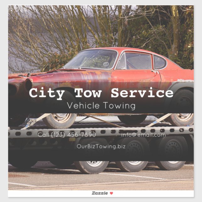 Werbung für Fahrzeuge der Tow-Service-Gesellschaft Aufkleber (Blatt)