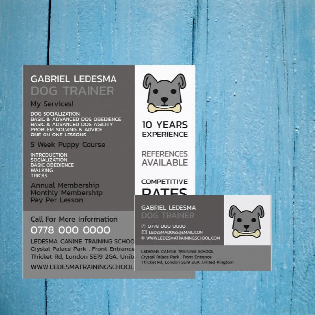 Werbung für Grauhunde, Hunde-Trainer Flyer (Von Creator hochgeladen)