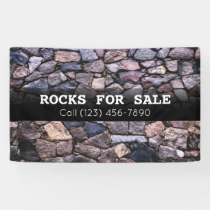 Werbung für große Felsen für den Verkauf von Lands Banner