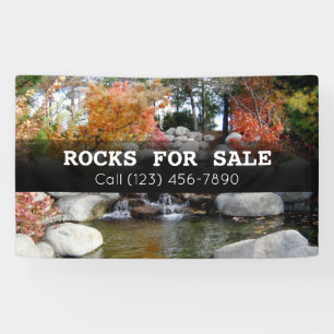 Werbung für große Felsen für den Verkauf von Lands Banner