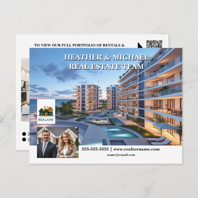 Werbung für Immobilien in Real Anwesen Marketing Postkarte (Vorne/Hinten)