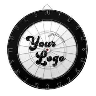 Werbung für klassische Schwarz-Weiß-Logos Dartscheibe