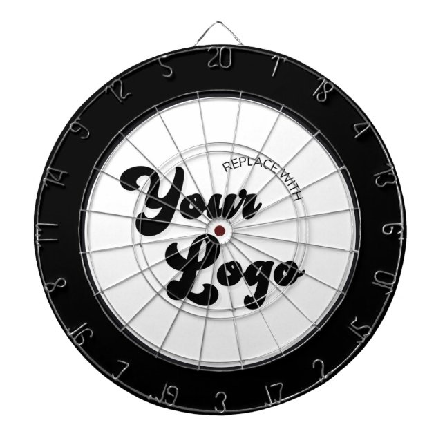 Werbung für klassische Schwarz-Weiß-Logos Dartscheibe (vorne)