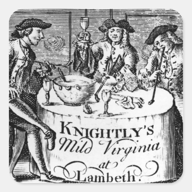 Werbung für 'Knightly's Mild Virginia Quadratischer Aufkleber (Vorderseite)