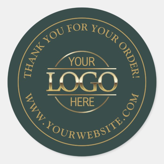 Werbung für kundenspezifische Firmenlogos, dunkelg Runder Aufkleber (Vorderseite)