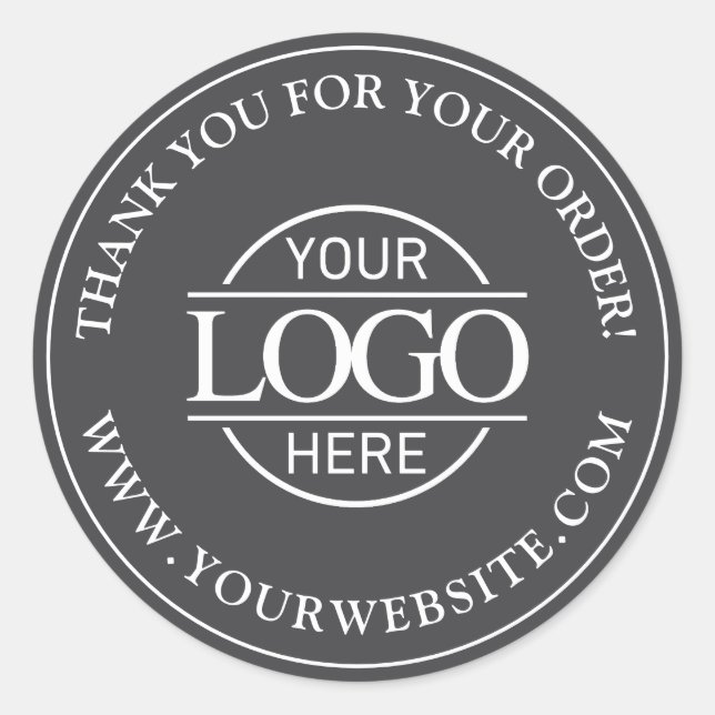 Werbung für kundenspezifische Firmenlogos Grau und Runder Aufkleber (Vorderseite)