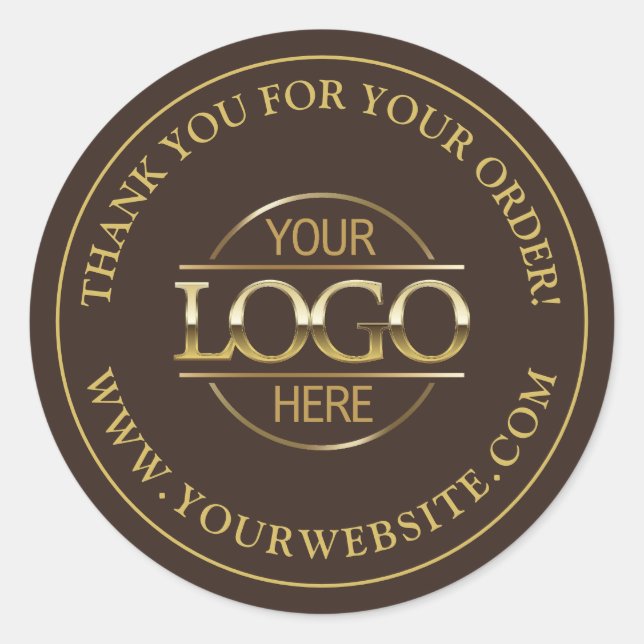 Werbung für kundenspezifische Firmenlogos in Braun Runder Aufkleber (Vorderseite)