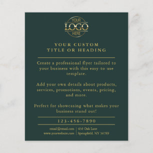 Werbung für Minimalistische Green & Gold-Business- Flyer