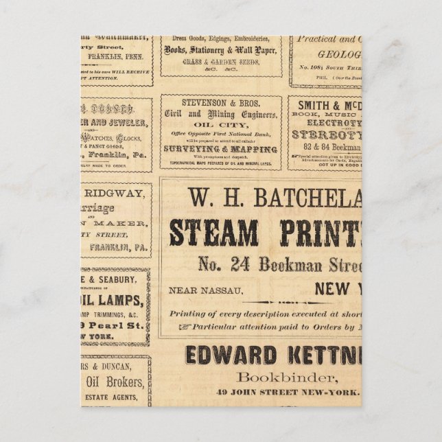 Werbung für Öl Postkarte (Vorderseite)