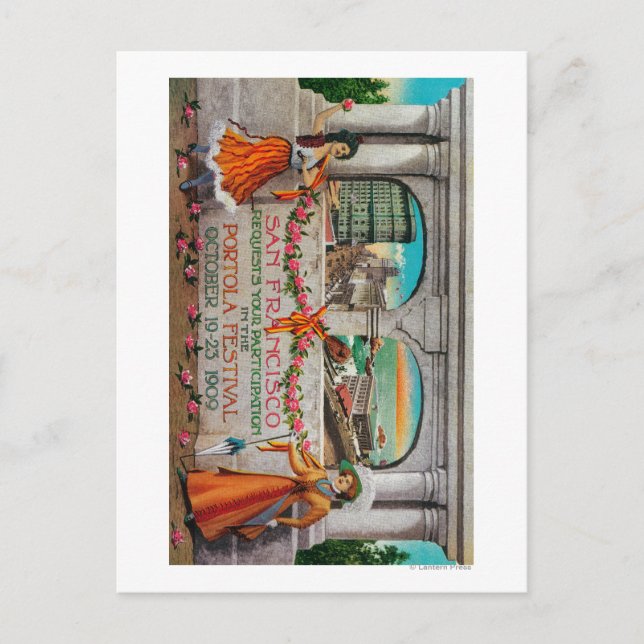 Werbung für Portola Festival (Frauen) Postkarte (Vorderseite)