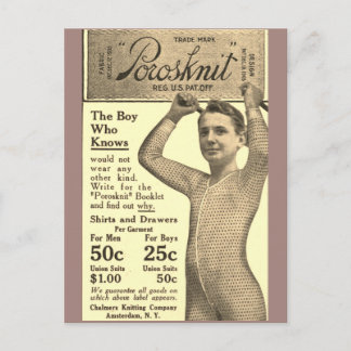 Werbung für Retro-Unterwäsche Postkarte