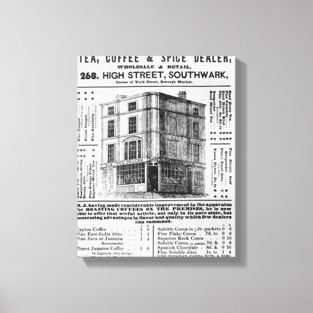 Werbung für Robert Jones, Tee Leinwanddruck (Vorderseite)