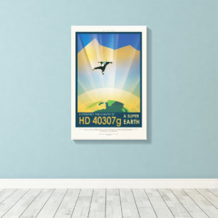 Werbung für Sci-Fi-Reisen, Planet HD 40307g Leinwanddruck
