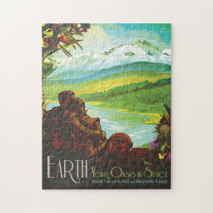 Werbung für Science-Fiction-Reisen, Planet Erde Puzzle