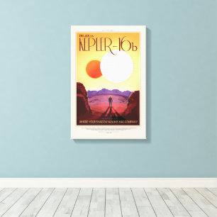 Werbung für Science-Fiction-Reisen, Planet Kepler Leinwanddruck