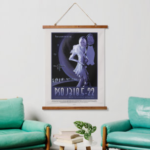 Werbung für Science-Fiction-Reisen, Planet PSO J31 Wandteppich Mit Holzrahmen