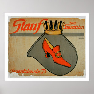 Werbung für "Stauf Shoes" (Farbe litho) Poster