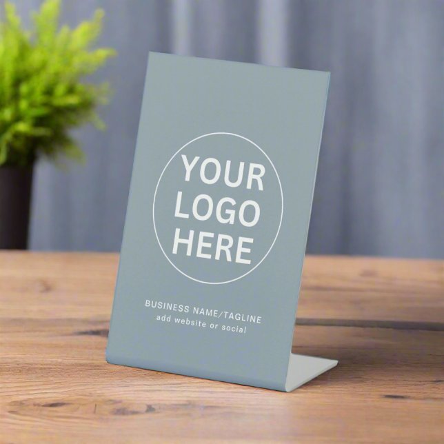 Werbung für umweltfreundliche Blue-l-Business-Logo Sockelschild (Von Creator hochgeladen)