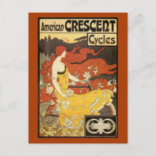 Werbung für Vintage amerikanische Crescent Cycles Postkarte