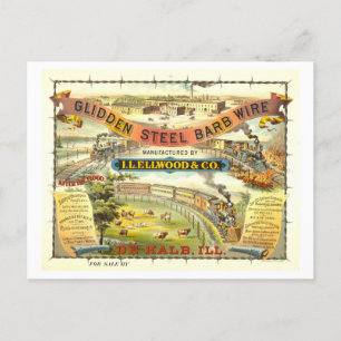 Werbung für Vintage Barbed Wire-Produkte Postkarte