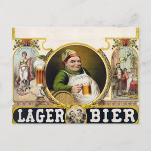 Werbung für Vintages Lagerbier Postkarte