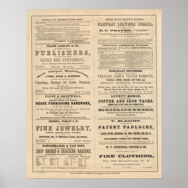 Werbung für zwölf Unternehmen, Poster (Vorne)