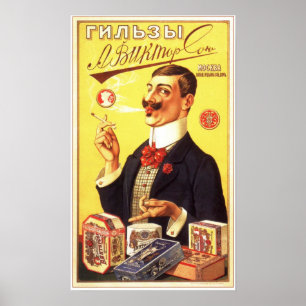 Werbung im Russischen Reich Zigaretten Muscheln 19 Poster