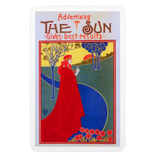 Werbung in der Sonne, Vintage Poster von 1896 Magnet