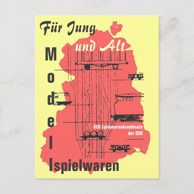 Werbung Modellspielwaren DDR Postkarte (Vorderseite)