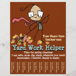 Werde arbeiten. Garden Helper. Flyer der Werbung