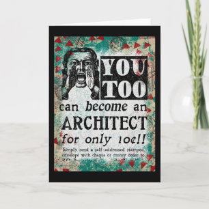 Werde Architekt Grußkarte - Lustig Vintage Karte