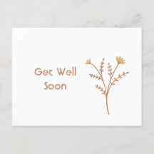 Werde Bald Gesund Minimale Florale Postkarte