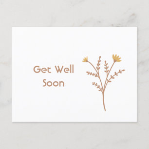 Werde Bald Gesund Minimale Florale Postkarte