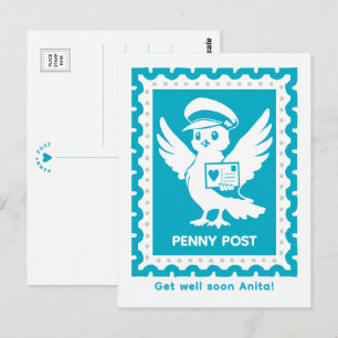 Werde Bald Gesund Personalisierte Penny Post Masko Postkarte