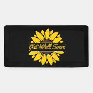 Werde Bald Gesund Sonnenblume 2x1 Vinylbanner Banner